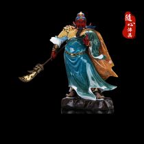 Painted thorns painted Guan Gong a large blade God dedicated to Hengdao Fortune Villa ornaments living room