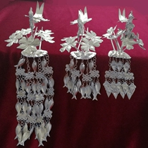 Guizhou Miao hair accessories head decoration long stream Su Miao silver hair Hairpin Hairpin Hairs Palace Tiny Walking Hairpin Gooey and Costume Accessories