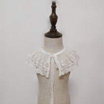 Pure cotton lace Newborn baby girl baby scarf Princess children lace false collar with skirt dress small shawl