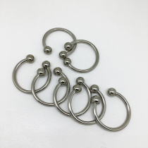 Horseshoe chain key ring double-head threaded key chain car metal key chain ring creative simple accessories