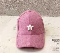 (Official direct mail) SMFK pink tweed wool baseball cap ceramic five-star hat