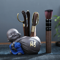 Tea pet ornaments discoloration Road six gentlemen can raise Zen tea table ornaments high-grade purple sand little monk tea accessories