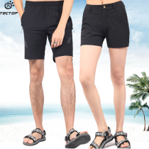 Exploratory spring and summer outdoor stretch fast-drying pants for men and women beach pants light and thin breathable couple running sports shorts