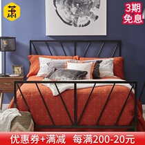 European modern simple princess Wrought iron bed Iron frame Steel frame Double single Adult child 1 2 1 5 1 8 meters
