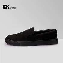 BK Bury Cool Chic Spring Summer Black Cover Footed Shoes Real Leather Shoes Comfort Breathable Plate Shoes Casual Lefu Shoes Tide Shoes