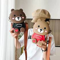 Net red popular Brown bear small bag womens bag summer 2021 new fashion all-match one-shoulder messenger womens mobile phone bag