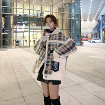 2020 new winter lamb hair short cotton coat female tide ins super fire port wind Dongdaemun Harajuku cotton jacket