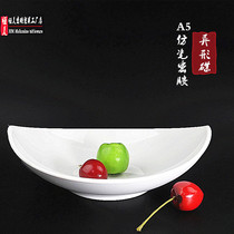 Dense Amines Snack Pan Imitation Porcelain Non Plastic A5 White Irregular Profiled Cool Vegetable Dish Saucepan restaurant Snack Bar