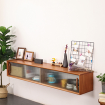 Wall-mounted TV cabinet Wall-mounted solid wood floor-to-ceiling living room Bedroom simple kitchen wall cabinet Dining side Japanese wall cabinet