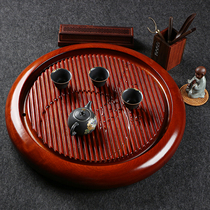 Peach Blossoms Congo Rosewood whole solid wood tea tray sandalwood tea kung fu tea set mahogany tea table round tea table