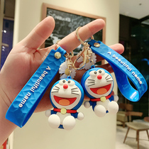  ins net red blue fat man cartoon jingle cat keychain cute robot cat creative key chain small doll pendant