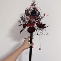 Reborn red black scepter bride handmade to customize wedding shooting props immorgenre fan pinky22
