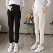 Pregnant women pants spring and autumn thin wear nine-point small tide mother black trousers spring and summer loose leggings Spring