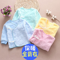 Newborn Full-back Clothes Baby Thickened Blouses Monk Coat Undershirt Underwear First Baby Clothes Autumn And Winter Warmth