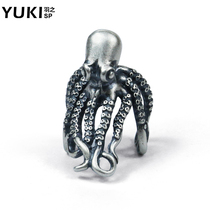 YUKI personality hipster men and girls single 925 silver without ear hole silver ear clip octopus domineering ear jewelry ear buckle
