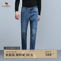 Camel mens 2021 autumn new products mens jeans mid-rise washed loose straight trousers fashion men