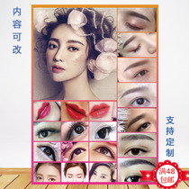 Semi-permanent fixed makeup eyebrow eye lip art embroidery poster promotion decorative painting hairline open eyebrow design advertising map