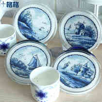 DMC cross stitch kit DIY handmade gift simple dining room living room gift celadon landscape coaster