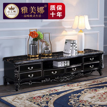  Ebony solid wood European-style TV cabinet French living room furniture high-end luxury villa furniture 810 TV cabinet