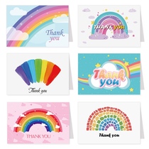 Korean creative simple bronzing cartoon cute thank you card children Birthday Wish wishes small card with envelope