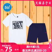 361 childrens clothing boys sports suits summer models in the big children short sleeve summer clothes 12-15 years old childrens short clothes official official website men