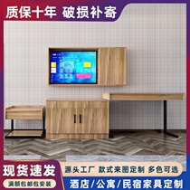 Custom Hotel Guest House Furniture Punctuator Complete Table And Chairs Combined Luggage Table Hotel Apartment TV Cabinet