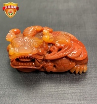 New Pint Natural Yellow Dragon Jade Bully King Leopard Handlebar Piece Pendant Pendant Transshipment Handmade Pitchu Yin Yang Eyesmen