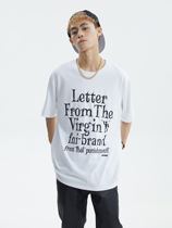 Big Lai FNI Gothic letter printed T-shirt Male short sleeve Tide Cards Easy 50% sleeves Pure cotton American retro blouse