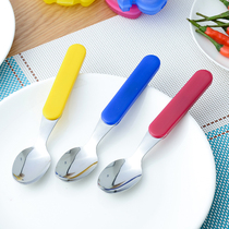 Japan Imported Childrens Rice Spoon Stainless Steel Cute Cartoon Non-slip Anti Burn Spoon Children Cutlery Baby Cutlery Spoon