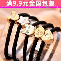  Full 9 9 Adult retro metal head rope Headdress Fluorescent candy color hair ring Hair ornaments Rubber band hair rope