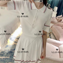 Japan Thom Browne 20 spring and summer TB all-match POLO collar sweater striped short-sleeved T-shirt