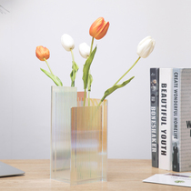 Corrugated symphony acrylic vase Penrose ladder design model room light luxury decoration Nordic flower vase