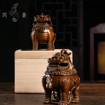 Zhengn Qingsong Hall Su working bronze stove parent Hu Qingsong made a retro small corner end smoked oven pure bronze meditation with smoked incense