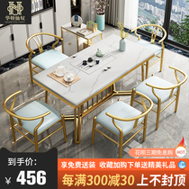  Tea table and chair combination Simple modern living room balcony integrated tea table Household Kung Fu tea rock board Light luxury small tea table