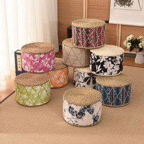 Straw stool Round rattan stool Round stool Straw stool Woven straw stool chair straw pier shoe change Tatami low stool