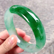 Myanmar old pit jade jade bracelet ice glutinous seed Zhengyang green bracelet women Jade Jade