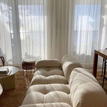 Nordic module pull button fabric sofa small apartment middle ancient designer Net Red single double square combination sofa