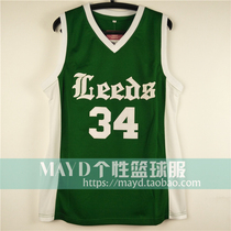 Customized No. 34 Charles Barkley Leeds High School Jersey American College retro basketball uniform personality training suit