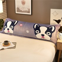 Thickened Falai velvet double long pillowcase pillowcase winter Coral velvet cartoon couple 1 5 meters extended pillow cover