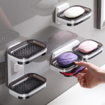 Soap Case Free Suction Cups Wall-mounted Creative Double Layer Drain Shelf Home Toilet Bathroom Soap Shelve