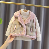 Female Baby Winter Dress New Suit Ultra-Ocean Sweater Gush Horse Chia Tide 2020 Winter Girl Clothes Baby Clothes