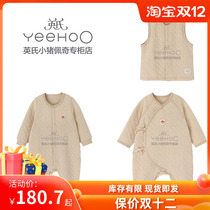 Yings newborn one-piece clothes men and womens treasure clip cotton three warm clothes in autumn and winter wear one-piece climbing suit 10094151