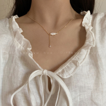 Angel Wings Shell Wings Necklace Female Tide Net Red Small Design Sense Simple Temperament choker Neck Jewelry
