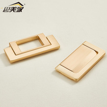 Drawer handle Simple hole-free gold surface mounted invisible handle Nordic cabinet door paperback wardrobe dark handle