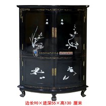 Customized Yangzhou lacquerware factory direct new Chinese classical furniture shell snail Black large triangle decorative cabinet