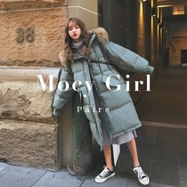 sandro asw down cotton jacket women winter 2021 new big hair collar long bread loose cotton coat