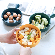 WUXIN Nordic fruit salad with handle oven Ceramic plate Creative breakfast baked rice plate Home baking plate