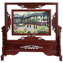 Suhong Bifacial Embroidered Suzhou Garden Famous Scenic Monument Gift Cang Pavilion Tiger Cuta Paris Iron Tower Featured Chinese Wind