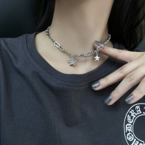  High-end retro star necklace female personality trend frigid wind clavicle chain Simple temperament ins hip-hop style