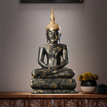 Iserie Thai Crafts Wood Sculpture Buddhas Buddha Head Buddhas First Swing Piece of Thai Buddha Sakyamuni Zen Imagery